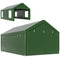 Outsunny 12 x 20ft Carport with 2 Roll-Up Doors, 4 Windows, Portable Garage with Removable Sidewalls for Car, Truck, Dark Green