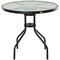 Outsunny Round Bistro Table Outdoor Dining Coffee Tempered Glass Top Patio Garden Furniture 31.5'' Diameter