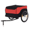 Aosom Bicycle Cargo Trailer with Cover Bike Luggage Carrier Cart Black Red