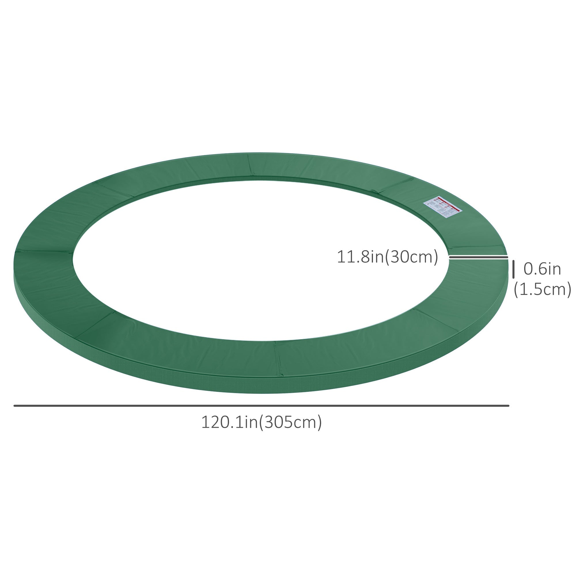 HOMCOM Φ10ft Trampoline Safety Pad Replacement Waterproof Spring Cover Green 