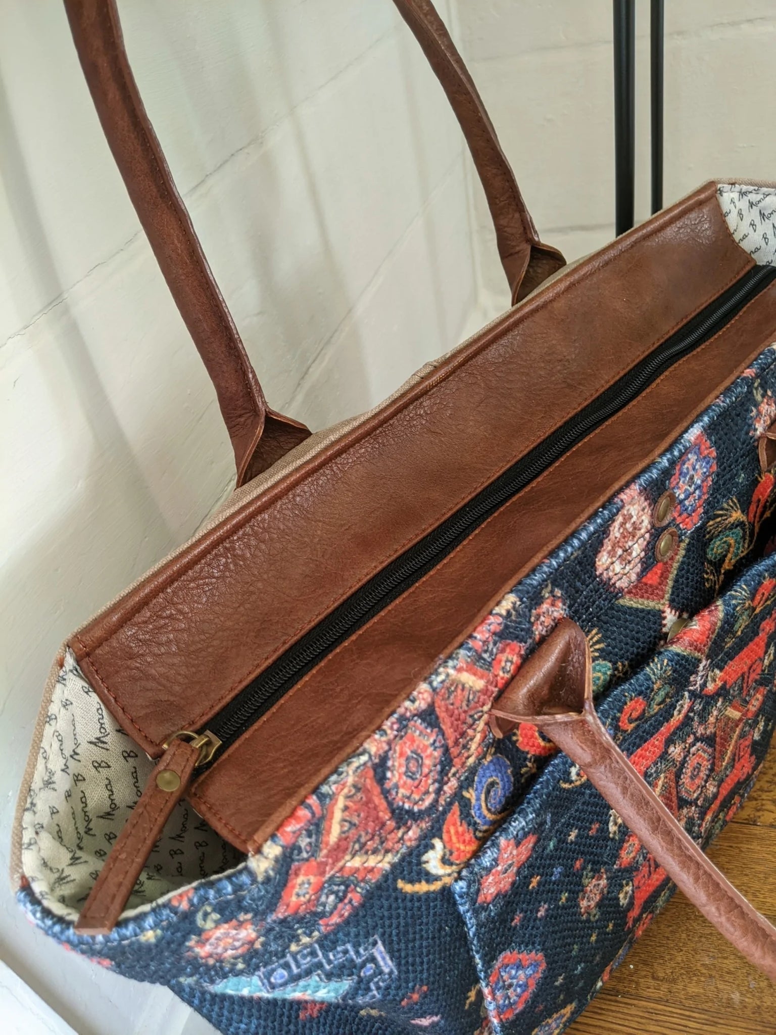Telegraph Upcycled Canvas Tote Bag, Blue 
