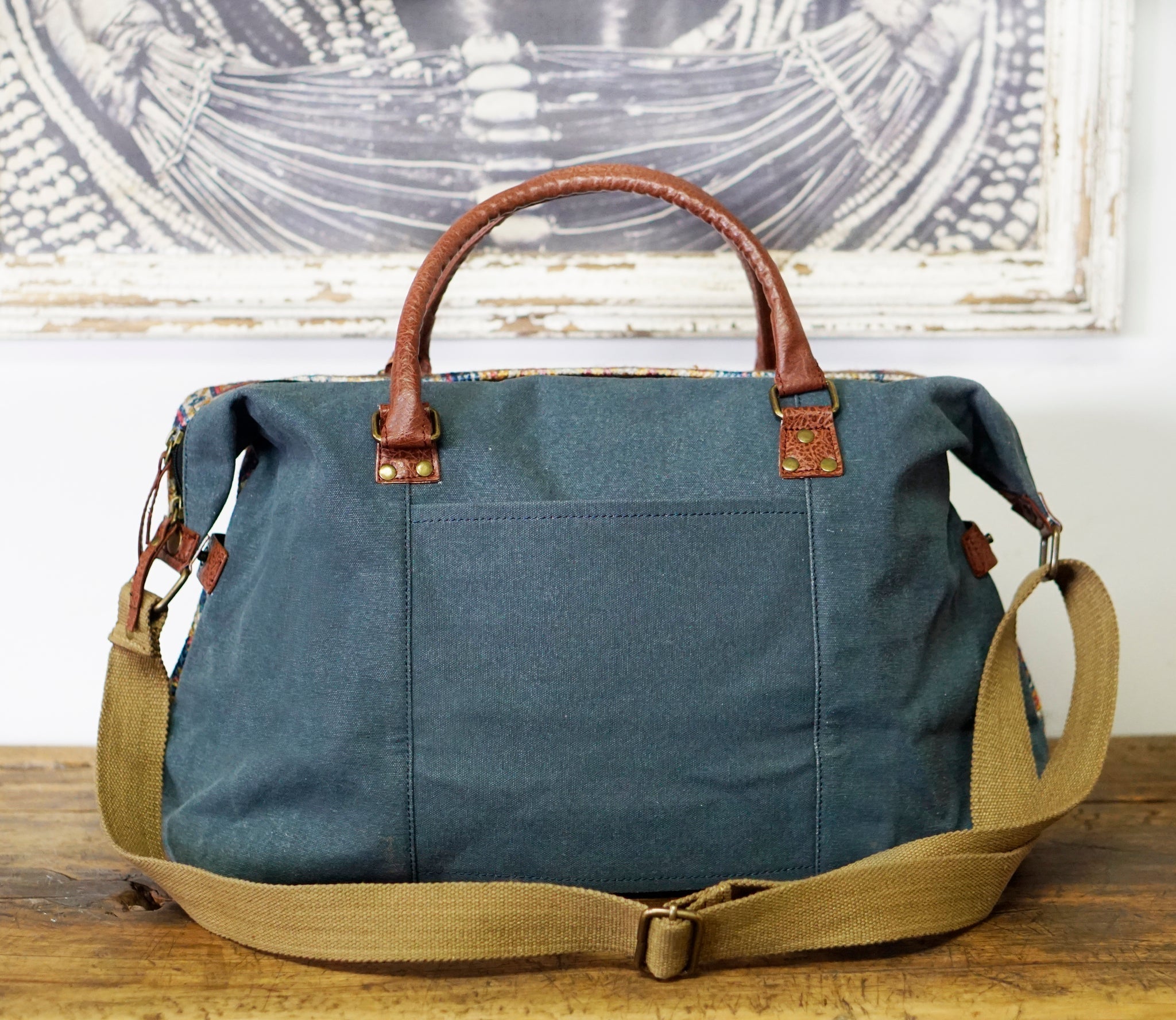 Telegraph Upcycled Canvas Duffle Bag, Yellow 
