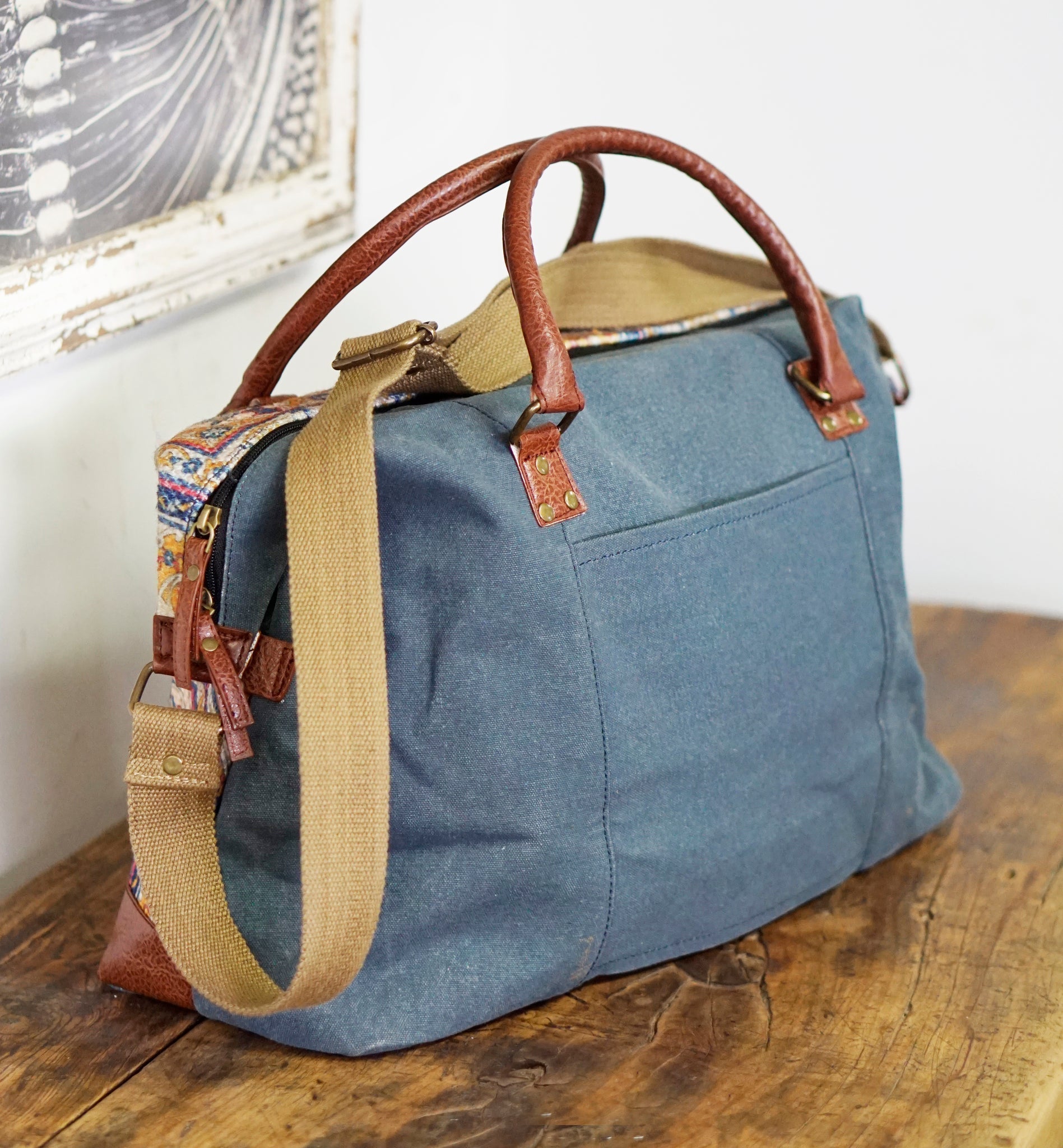 Telegraph Upcycled Canvas Duffle Bag, Yellow 
