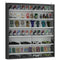 7-Tier Display Cabinet, Shot Glass Display Case, Glass Curio Cabinet with Glass Doors, Black and White