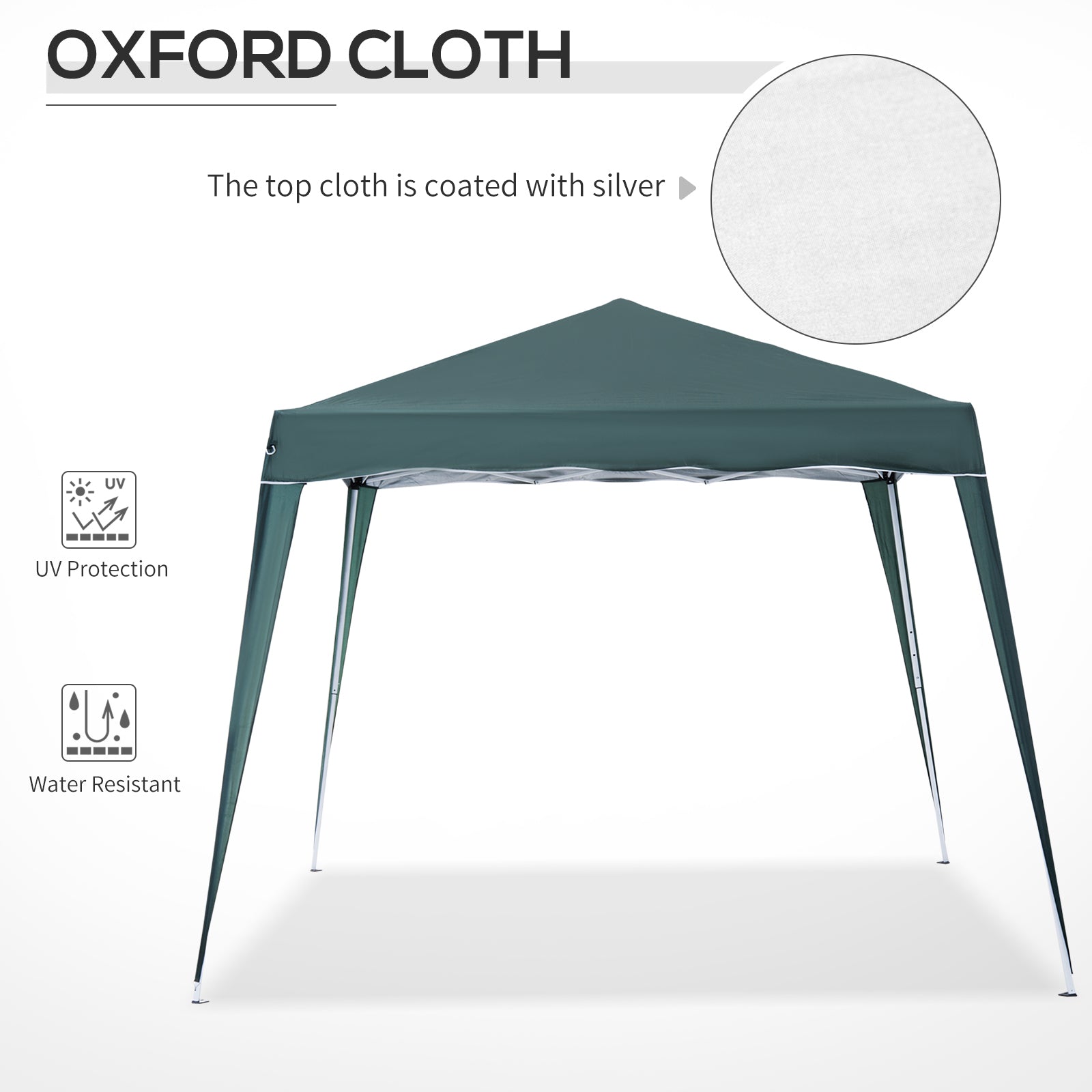 Outsunny 8' x 8' Pop Up Canopy, Outdoor Foldable Tent, Portable Canopy Tent with Carrying Bag for Camping, Party, Picnic, Green 