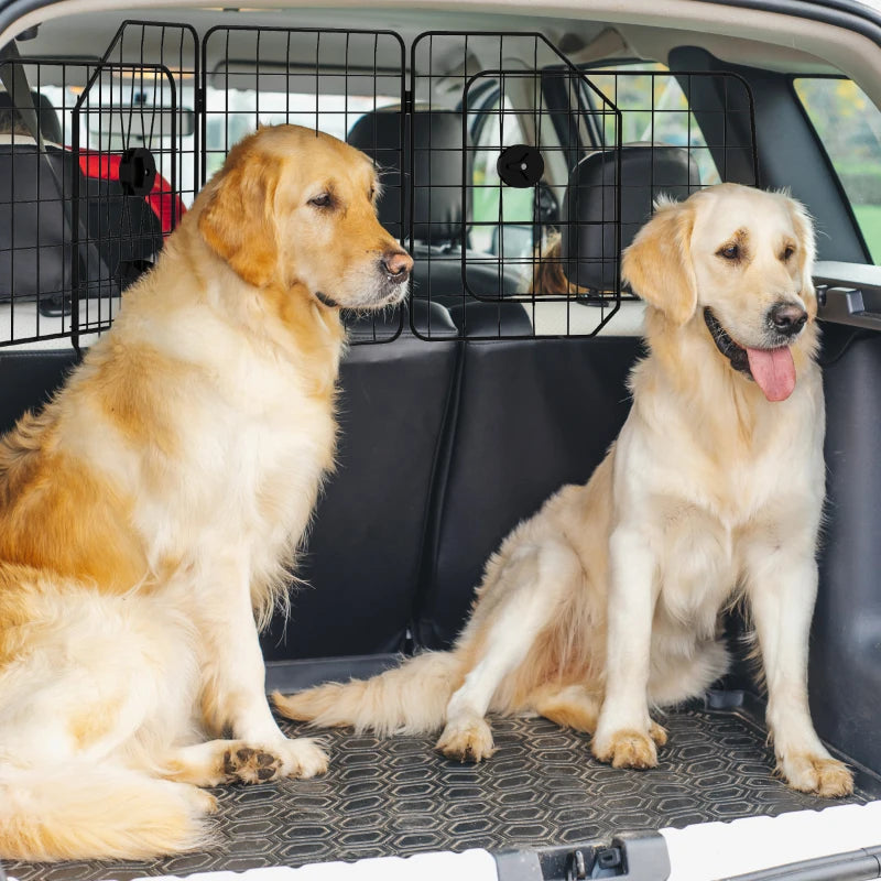Dog Car Barrier for SUV, Adjustable Car Divider for Trunk Cargo Area, Heavy-Duty Steel Wire Mesh Barrier, Black