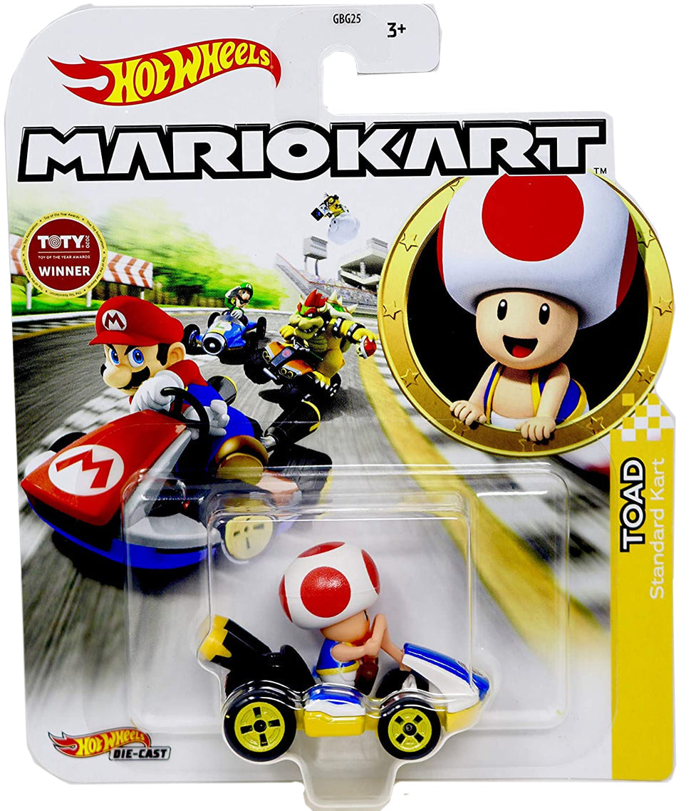 Hot Wheels Die-Cast 1/64 Mario Kart - Toad Standard Kart 