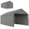 Carport, 10 x 20 ft Portable Garage with 2 Roll-Up Doors and Removable Sidewalls for Car, Truck, Boat, Light Grey