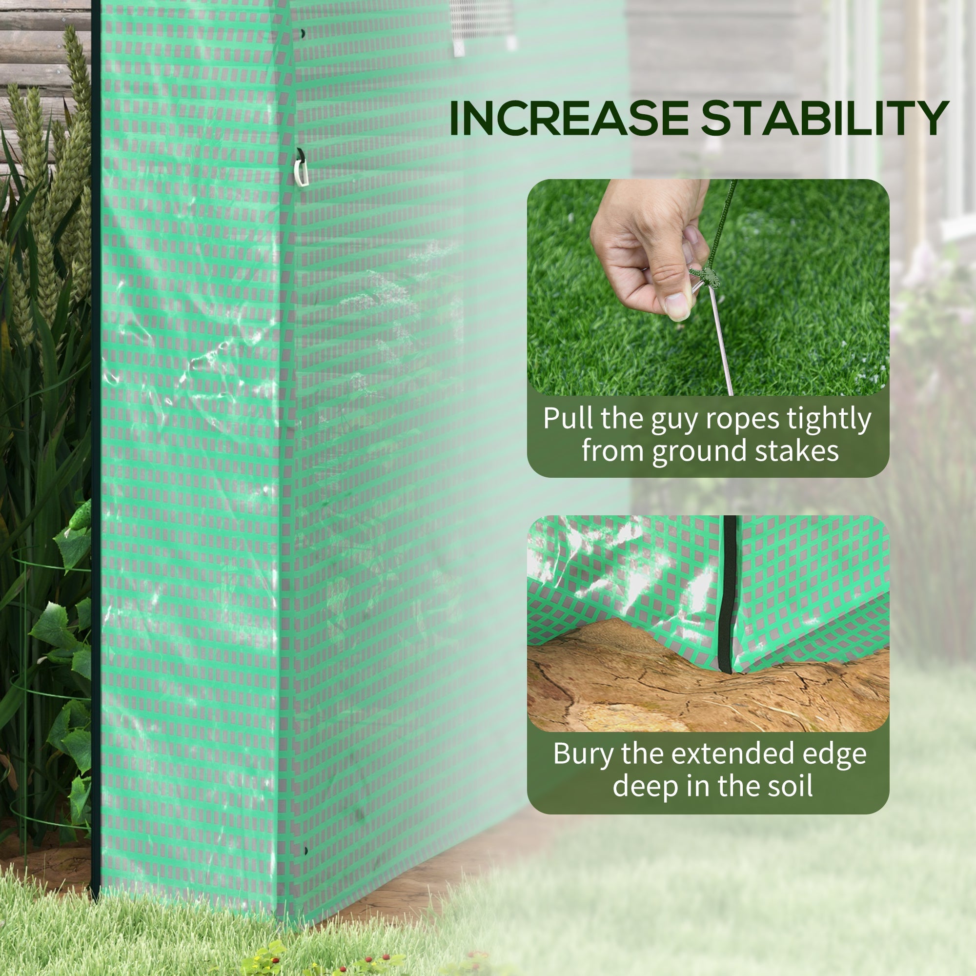Outsunny Walk-in Tunnel Greenhouse: 6'x6'x6.6' UV-Resistant Cover & Ventilation for Year-Round Gardening, Green 