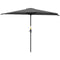 9.8ft Half Umbrella Semi Round Patio Parasol with Crank Handle, Top Vent for Garden, Balcony- NO BASE INCLUDED Dark Grey
