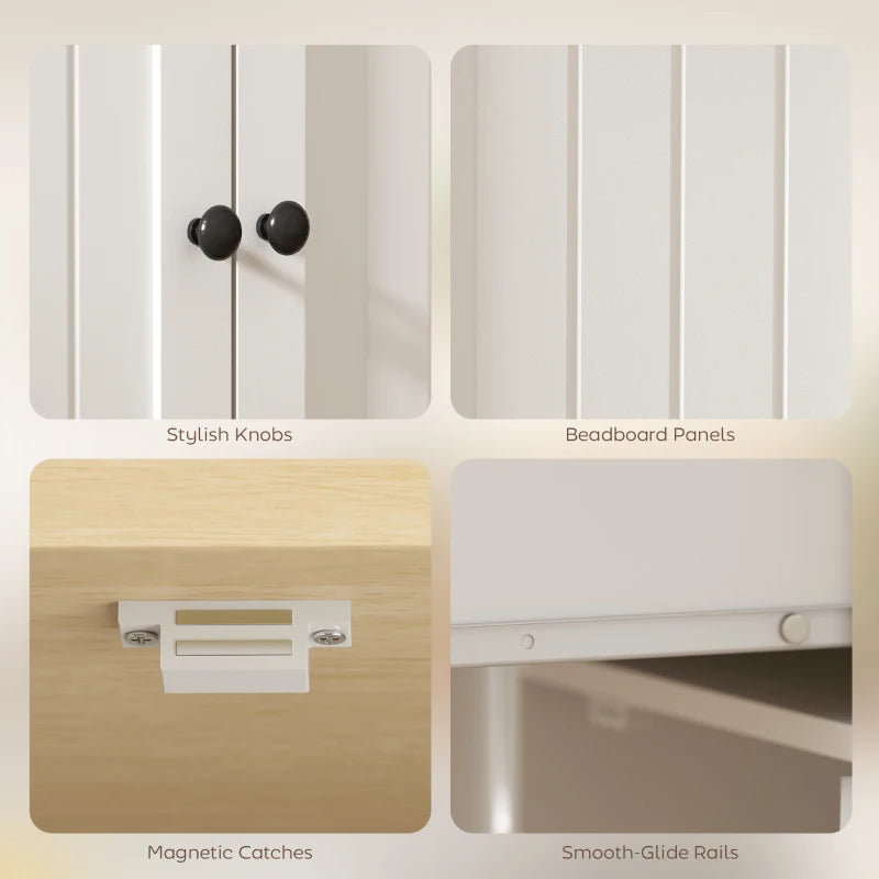 Kitchen Island Cart, Rolling Kitchen Island Table with Drop Leaf, Drawer, Spice and Towel Rack, White