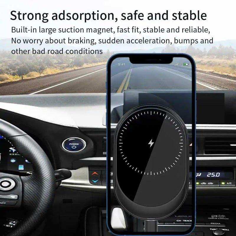 TUTT 15W Qi Magnetic Wireless Car Phone Holder Charger 360° Adjustable Strong Magnetic Compatible with iPhone 15 14 13 12 Pro Plus Max Mini