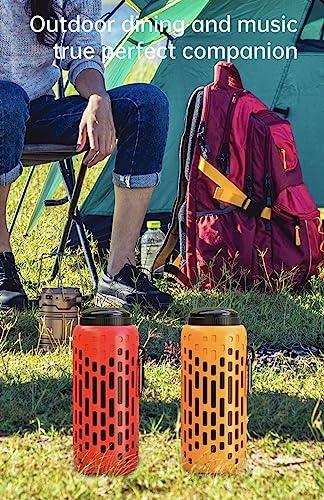 TUTT 2 in 1 Outdoor Waterproof Mini Speaker with Earbuds LED Lighting with Hook | TWS Earbuds Wireless with Portable Mini Speaker | for Picnic Travel Biking Hiking