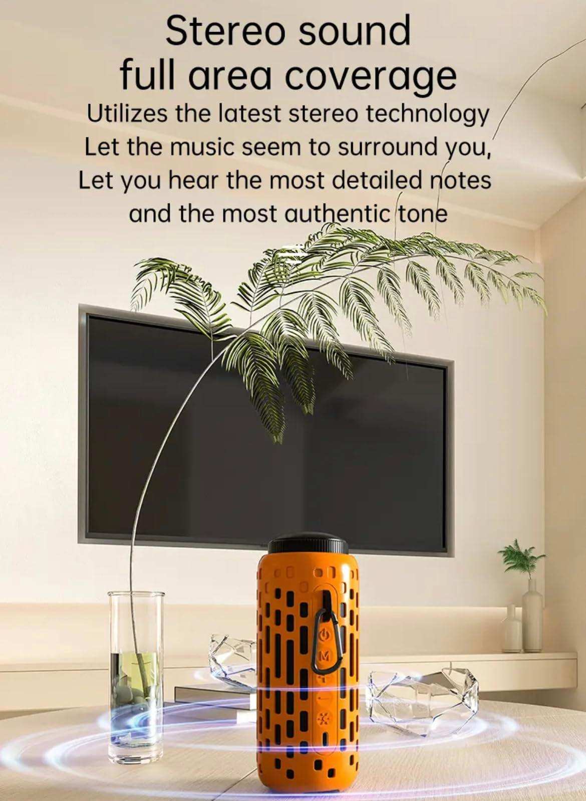 TUTT 2 in 1 Outdoor Waterproof Mini Speaker with Earbuds LED Lighting with Hook | TWS Earbuds Wireless with Portable Mini Speaker | for Picnic Travel Biking Hiking