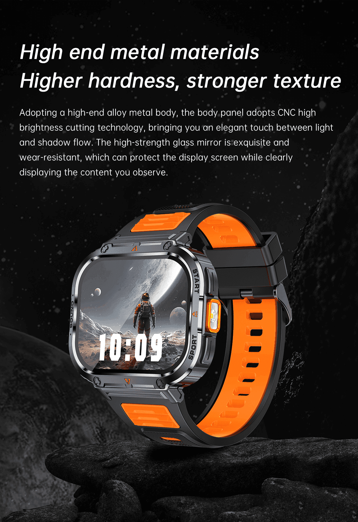 TUTT 2.0" Dial Smart Watch | Rugged Military | Health and Fitness Tracking | Flashlight | NX23 Smartwatches For Men
