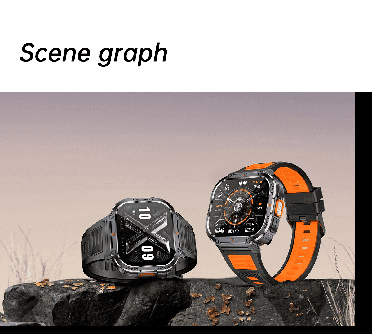 TUTT 2.0" Dial Smart Watch | Rugged Military | Health and Fitness Tracking | Flashlight | NX23 Smartwatches For Men