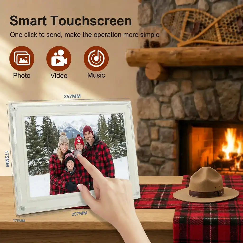 TUTT 10.1"  Digital Photo Frame | Acrylic Clear Slim WiFi | IPS Touchscreen | 32GB Built-In Storage | Frameo App