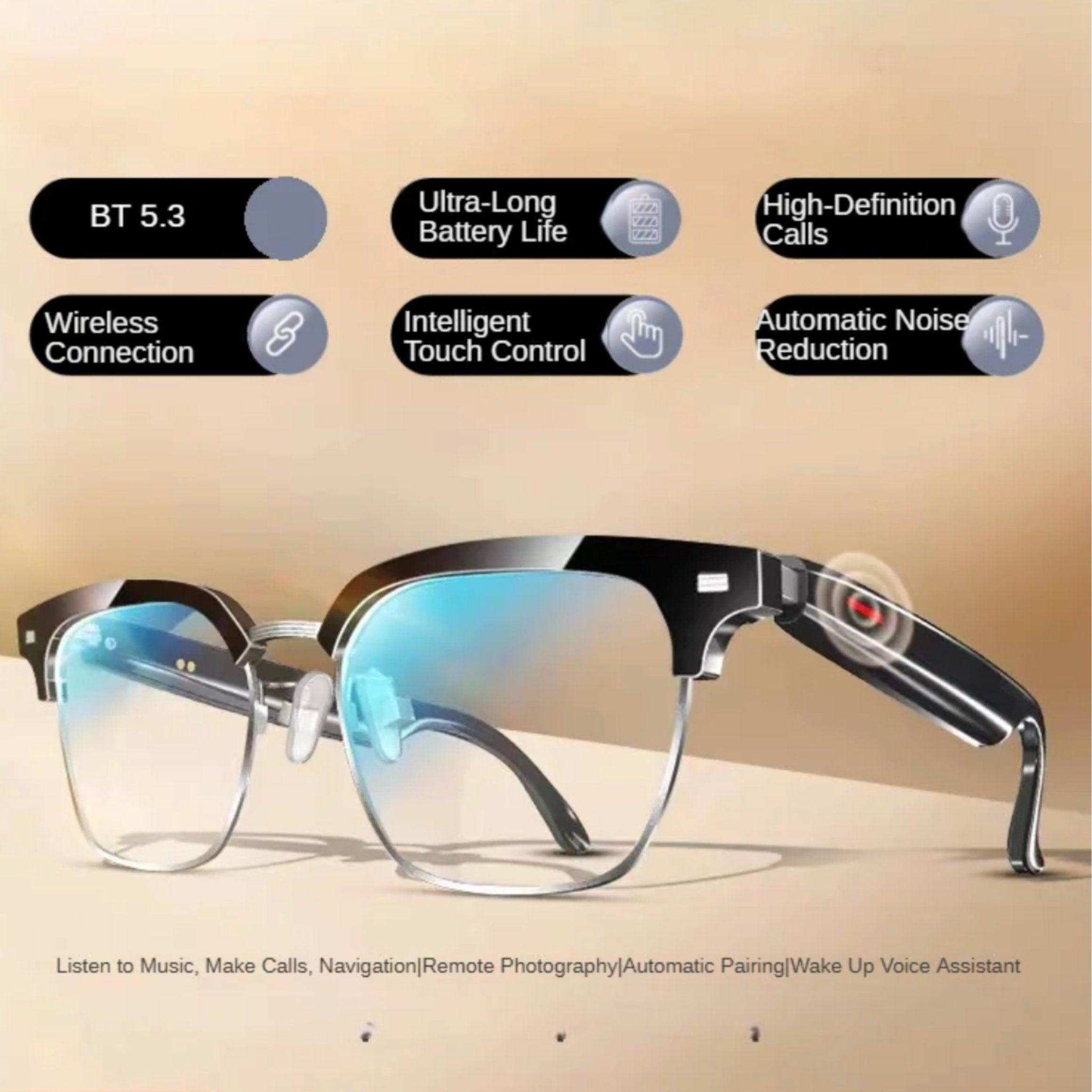 TUTT Bluetooth Smart Glasses Anti-Blue Ray UV | Wireless Call & Music AI Voice | Replaceable Lenses With Prescription