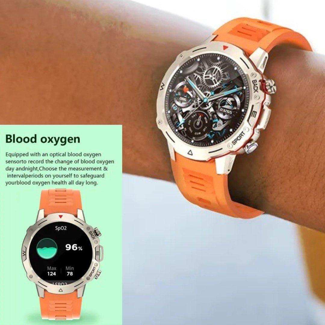TUTT H9 Men Outdoor Sport Smart Watch with Speaker Activity Fitness Tracker SmartWatch Health Stress & Sleep Monitoring | 128 Memory | AI Voice IP67 GPS Exercise