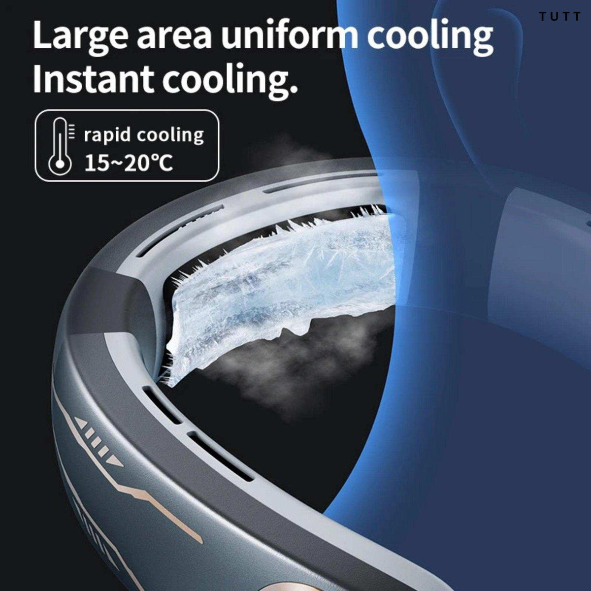 TUTT Portable Neck Cooling Neck Blade-less | Back Neck Cooling Plate- Refrigeration Mode | Rechargeable 4000mAh Battery | Ambient Light | USB Mini Air Conditioner | White
