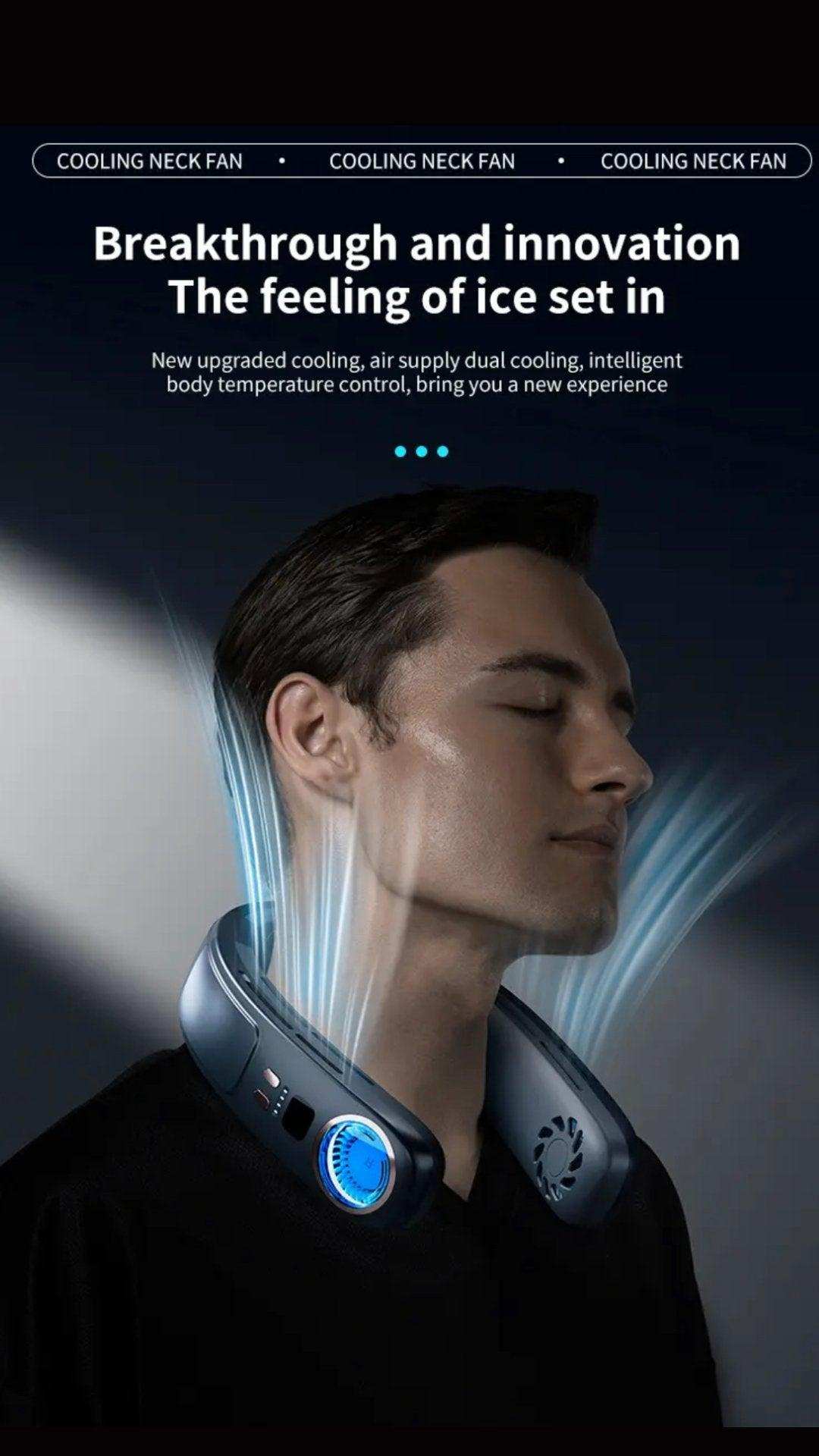 TUTT Portable Neck Cooling Neck Blade-less | Back Neck Cooling Plate- Refrigeration Mode | Rechargeable 4000mAh Battery | Ambient Light | USB Mini Air Conditioner | White