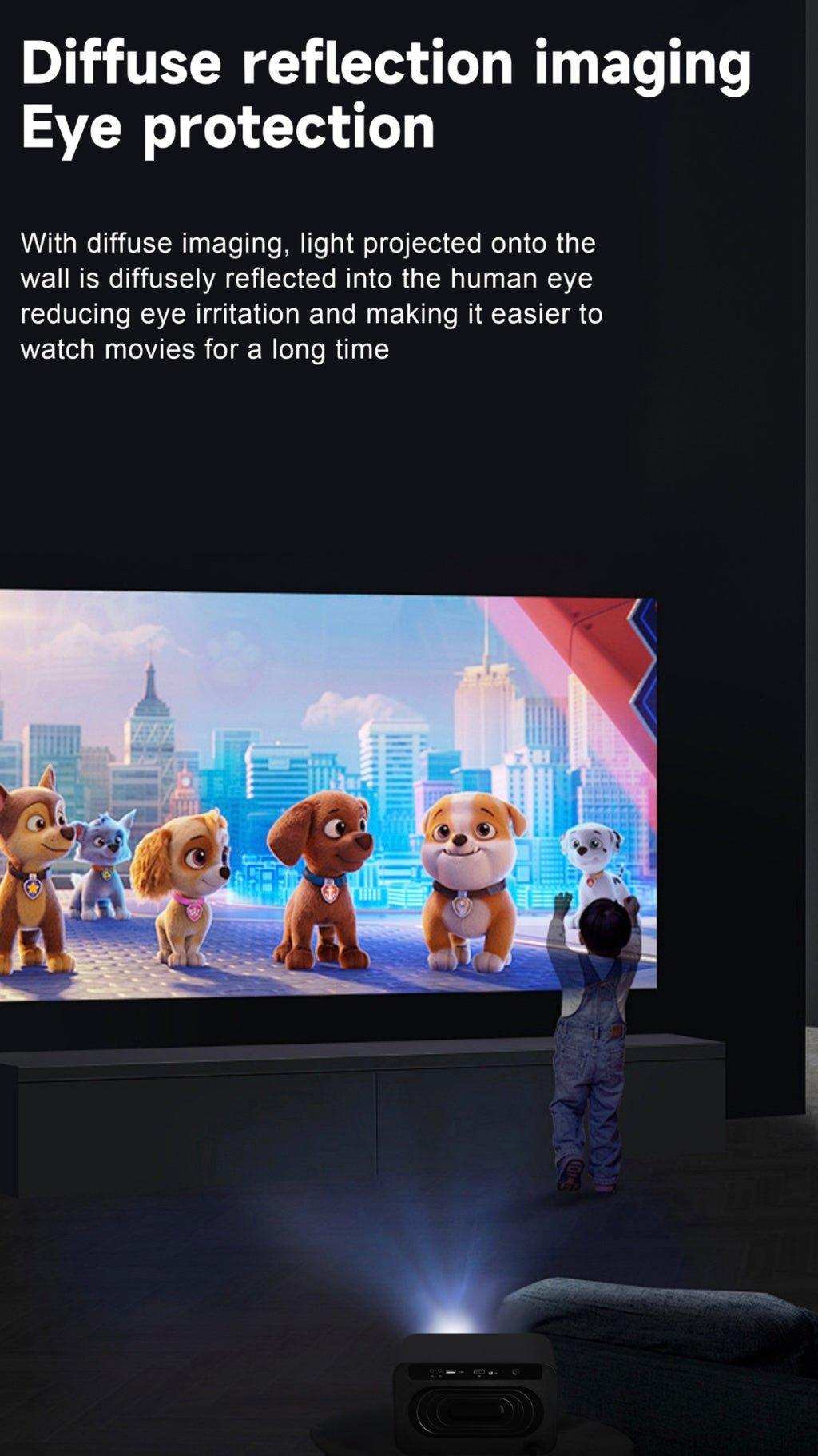 TUTT S24 Ultra Smart Home Theatre Cinematic Projector Auto Focus Keystone & APPs 4K | Android TV WiFi and Bluetooth, Netflix/YouTube Built-in Apps