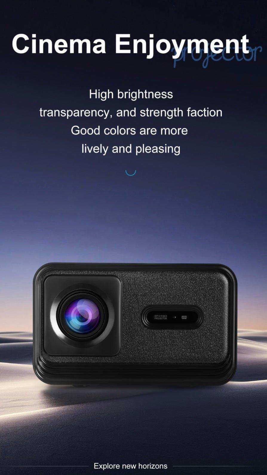 TUTT S24 Ultra Smart Home Theatre Cinematic Projector Auto Focus Keystone & APPs 4K | Android TV WiFi and Bluetooth, Netflix/YouTube Built-in Apps