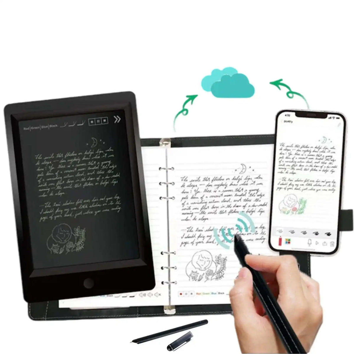 TUTT Smart Pen and Notebook Set | Digital Stylus Writing Board | Real-Time Sync with Android & iOS
