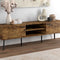 Tv Stand Brown Reclaimed Wood 2 Closed Doors 2 Shelves