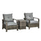 Outsunny 3pc Rattan Garden Sofa Set 2 Padded Chairs Storage Table Mixed Brown