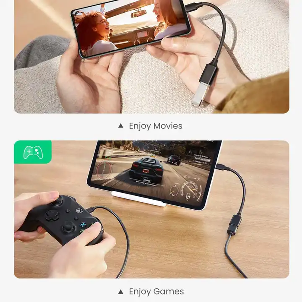 Câble adaptateur OTG USB femelle vers USB-C mâle