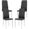 HOMCOM Kitchen Dining Chairs Set of 4 Faux Leather Upholstery Steel Legs for Living Dining Room Black