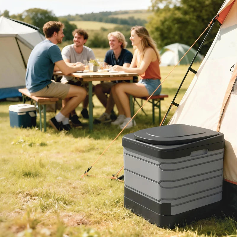 Portable Toilet for Adults Foldable Porta Potty 12 Coagulant Packets for Camping Travel RV Outdoor Use