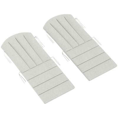 Outsunny Set of 2 Patio Chair Cushions, High Back Adirondack Chair Cushion with Ties, High-Density Foam, Light Grey 