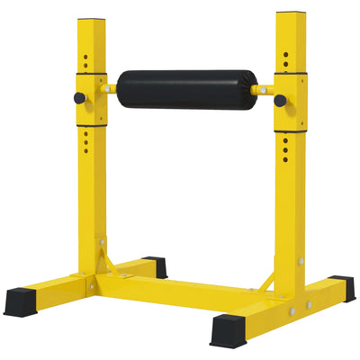 Soozier Bulgarian Split Squat Stand, Single Leg Squat Stand, 12-Level Adjustable Squat Roller for Lower Body Strength Training, Yellow 