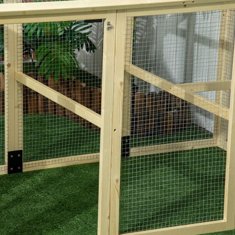 Chicken Run Expandable Outdoor Large Chicken Coop with 2 Doors and 3 Perches for 1–3 Chickens