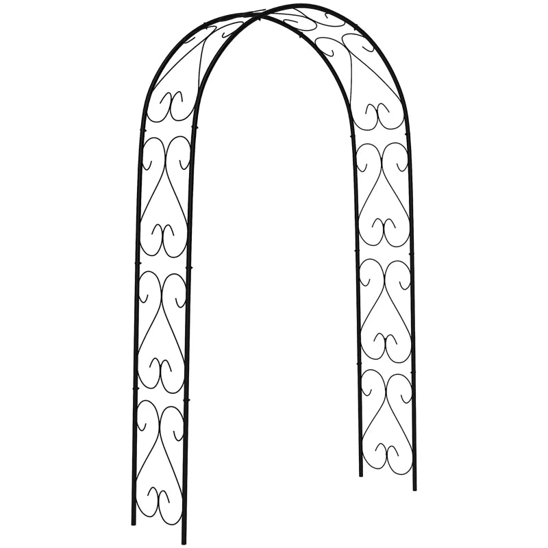Steel Garden Arch, 7.5' Garden Arbor Trellis for Climbing Plants, Roses, Wedding Arch for Outdoor Bridal Party, Ceremony