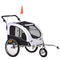 Aosom Elite II Dog Bike Trailer 2-In-1 Pet Stroller Cart Bicycle Wagon Cargo Carrier Attachment for Travel, White