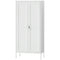 Office Storage Cabinet, Lockable Filing Cabinet with 3 Adjustable Shelves and 2 Doors for Home Office, Garage, White