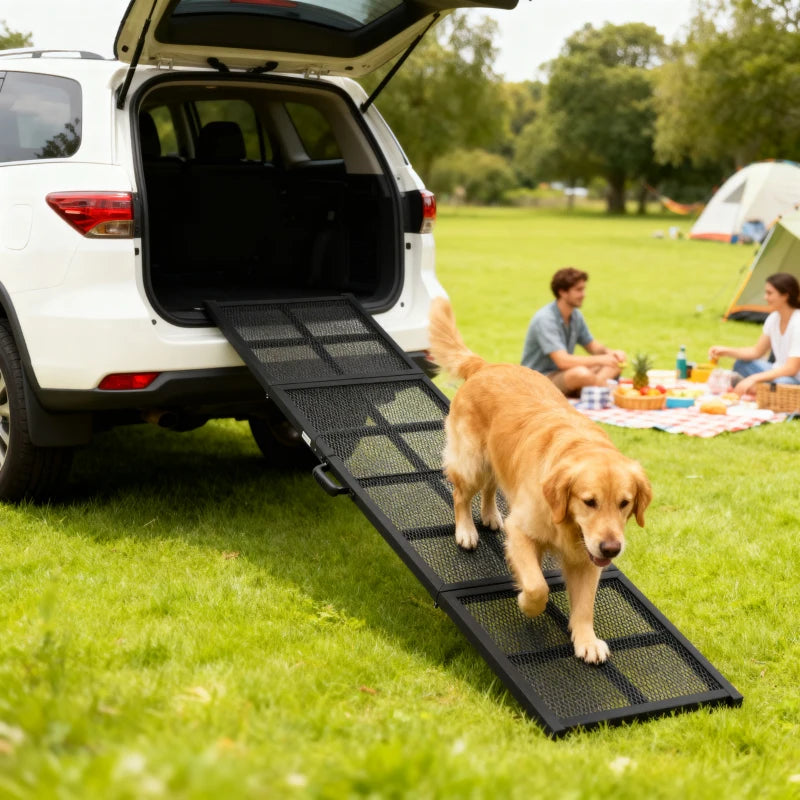75" Folding & Portable Dog Car Ramp for Large Dogs, Extra Long & Wide, for Car, SUV, Truck, RV, High Bed