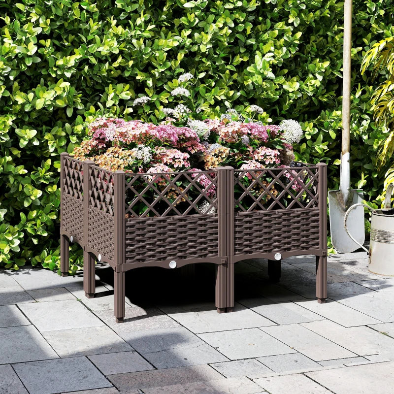 Raised Garden Bed with Legs, Self Watering Elevated Planter Boxes with Drainage Holes, 63" x 15.7" x 20.3"