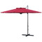 Outsunny Radiant Pavilion: 10FT Aluminum Offset Patio Canopy with 360° Rotation, Crank Tilt Mechanism Outdoor Red