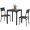 Dining Table Set for 2, 3 Piece Kitchen Table and Chairs with Metal Legs for Small Spaces, Black