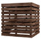 Outsunny Outdoor Umbrella Base Storage Box & Wooden Patio Side Table 2-in-1, Brown - Multifunctional Elegance for Your Patio