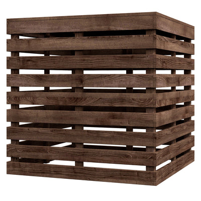 Outsunny Outdoor Umbrella Base Storage Box & Wooden Patio Side Table 2-in-1, Brown - Multifunctional Elegance for Your Patio 