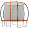 Soozier 8ft Outdoor Trampoline with Enclosure Net and Ladder, Backyard Fitness Trampoline for Teens and Adults
