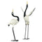 Outsunny 2pc Garden Heron Statues Metal Lawn Ornaments for Patio Backyard Decor White and Black