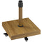 Outsunny Patio Umbrella Base Holder, Outdoor Umbrella Stand with Wheels, Heavy Duty Patio Umbrella Stand Base for Garden, Poolside, Nature Wood