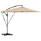 Patio Offset Umbrella UPF 50+ UV Protection, Crank Parasol with Base, Cover & Wind Securing, Khaki