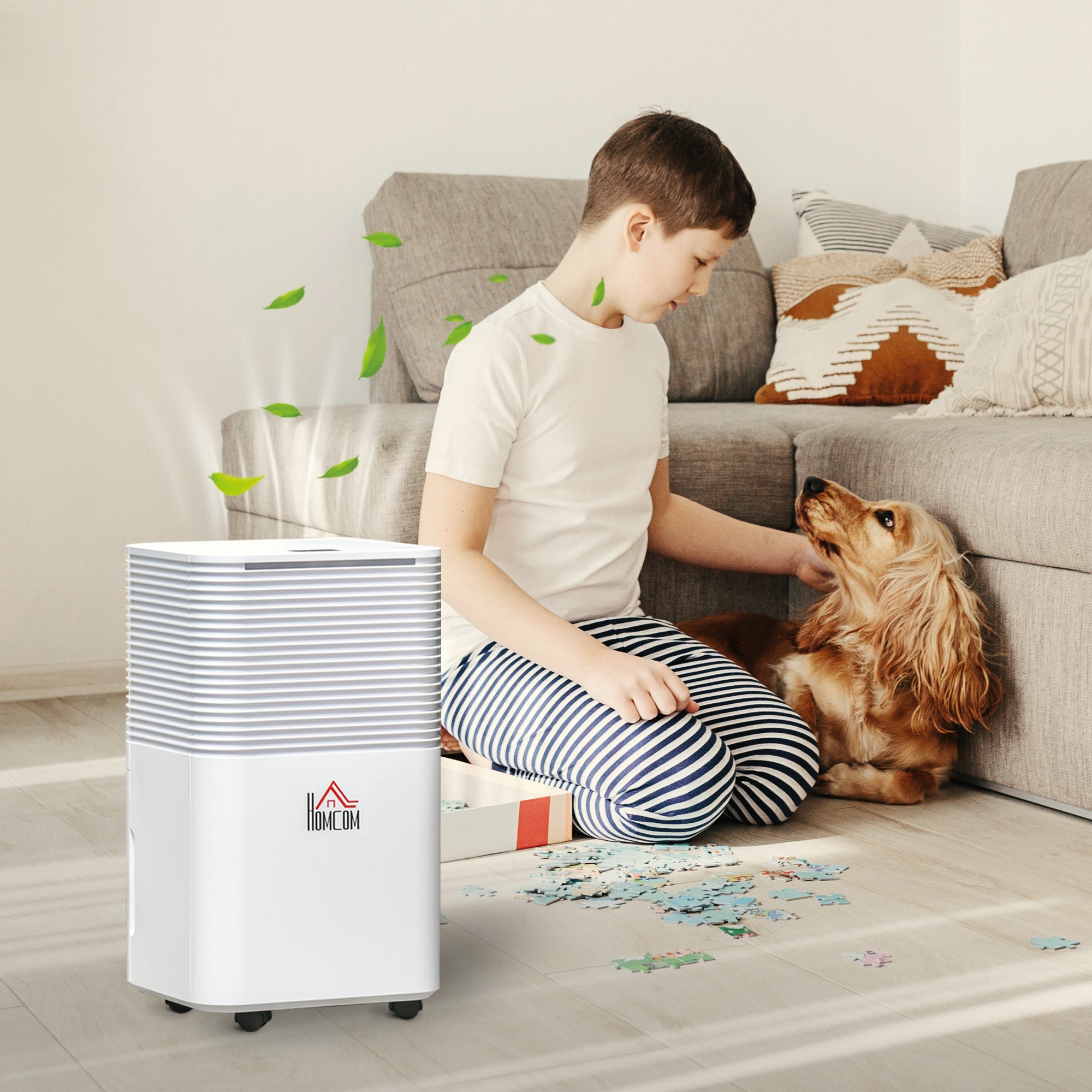 HOMCOM 1500 sq.Ft Portable Quiet Dehumidifier for Home Laundry Room, 25pt Electric Moisture Air De-Humidifier with 3 Modes 